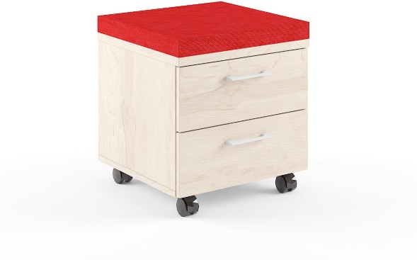 Тумба с подушкой XMC-2D Бук Тиара/Красный