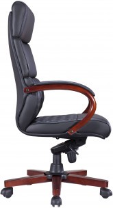 Кресло руководителя Everprof President Wood Кожа Черный