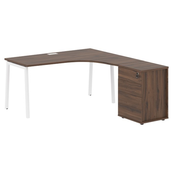 Стол эргономичный с тумбой ELCET 1518(R) 1560х1880х750 EDIS