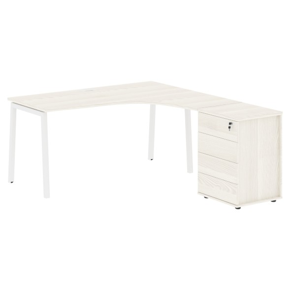 Стол эргономичный с тумбой ELCET 1518(R) 1560х1880х750 EDIS